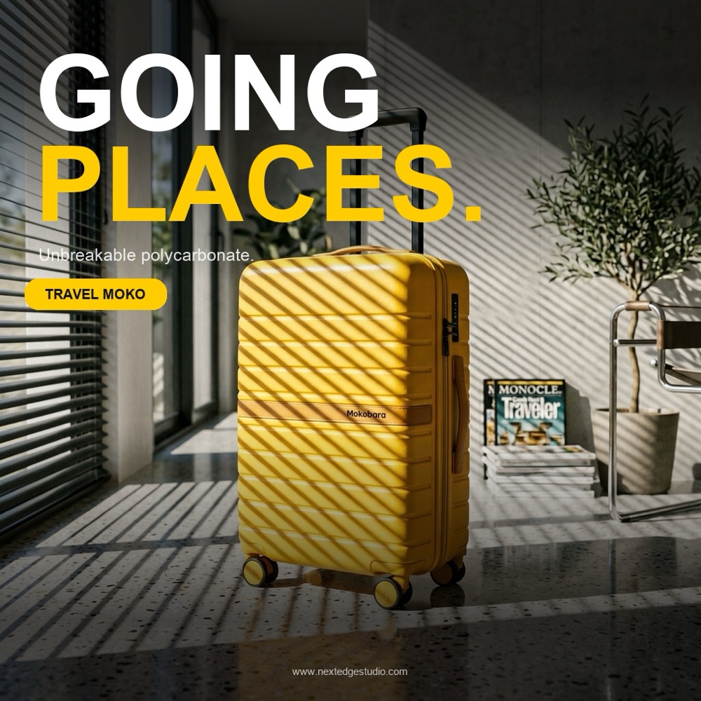 AI product visual for Mokobara luggage